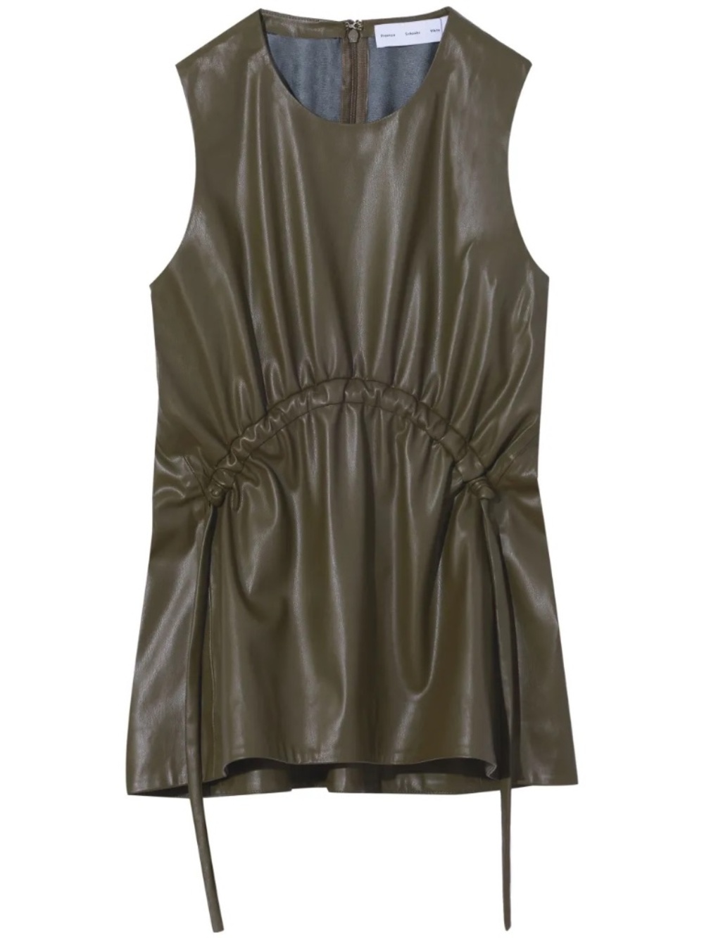 Proenza Schouler White Label Faux Leather Drawstring Top